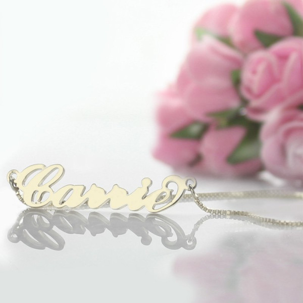 Personalised Carrie Name Necklace Silver - The Name Jewellery™
