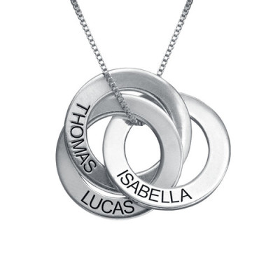 Circle Russian Ring Necklace with Engraving - The Name Jewellery™