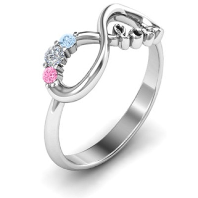 Customised Infinity Promise Ring With Birthstone Infinity Love Ring - The Name Jewellery™