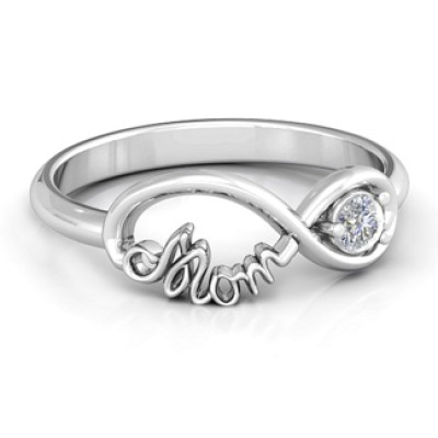 Mom's Infinity Bond Ring with Birthstone - The Name Jewellery™
