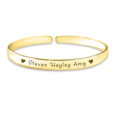 Personalised 8mm Endless Bangle - 18ct Gold Plated - The Name Jewellery™