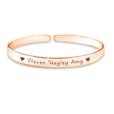 Personalised 8mm Endless Bangle - 18ct Rose Gold - The Name Jewellery™
