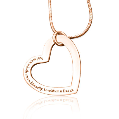 Personalised Always in My Heart Necklace - 18ct  Rose Gold Plated - The Name Jewellery™