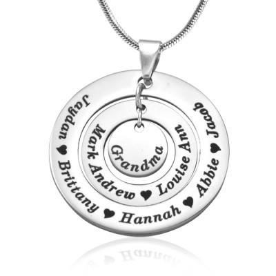 Personalised Circles of Love Necklace - Silver - The Name Jewellery™