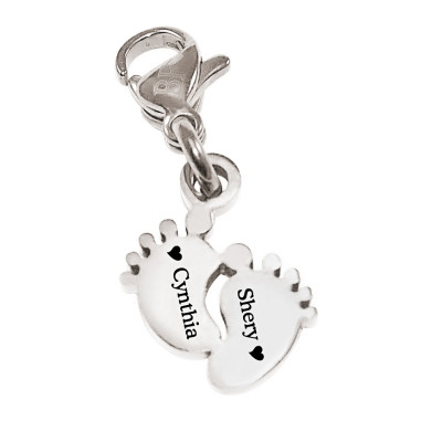 Personalised Feet Charm 12mm With Clasp - The Name Jewellery™