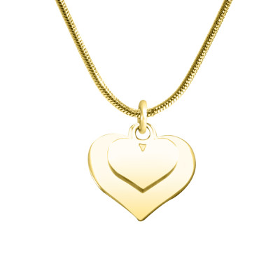 Personalised Double Heart Necklace - 18ct Gold Plated - The Name Jewellery™
