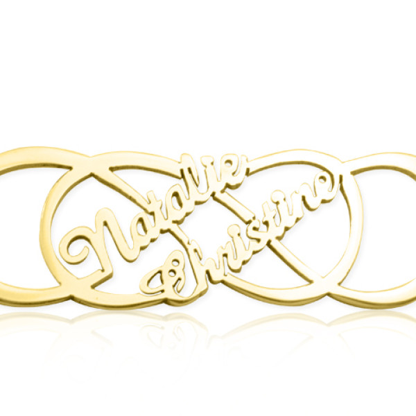 Personalised Infinity X Infinity Name Necklace - 18ct Gold Plated - The Name Jewellery™