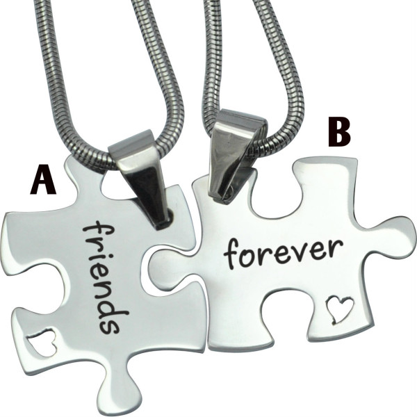 Personalised Forever Friends Puzzle Two Necklaces - The Name Jewellery™
