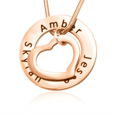 Personalised Heart Washer Necklace - 18ct Rose Gold Plated - The Name Jewellery™