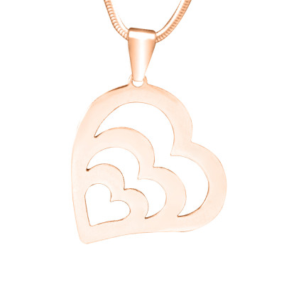 Personalised Hearts of Love Necklace - 18ct Rose Gold Plated - The Name Jewellery™