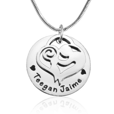 Personalised Mother's Disc Single Necklace - Sterling Silver - The Name Jewellery™
