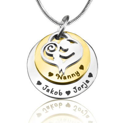 Personalised Mother's Disc Double Necklace - Two Tone - Gold  Silver - The Name Jewellery™