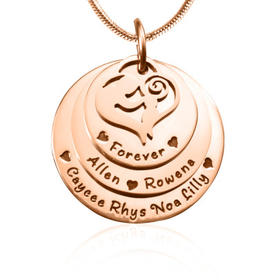 Personalised Mother's Disc Triple Necklace - 18ct Rose Gold Plated - The Name Jewellery™