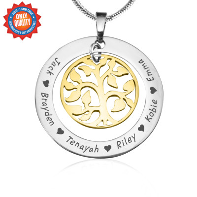 Personalised My Family Tree Necklace - Two Tone - Gold Tree - The Name Jewellery™