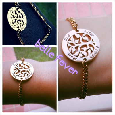 Personalised My Tree Bracelet - 18ct Gold Plated - The Name Jewellery™