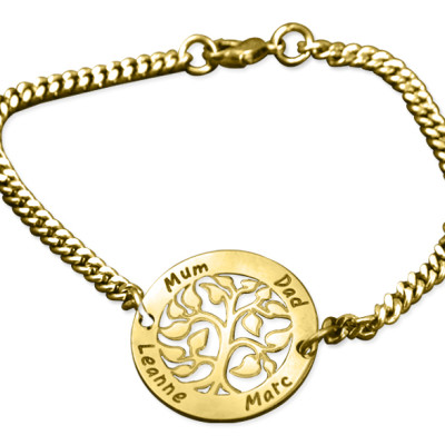 Personalised My Tree Bracelet - 18ct Gold Plated - The Name Jewellery™