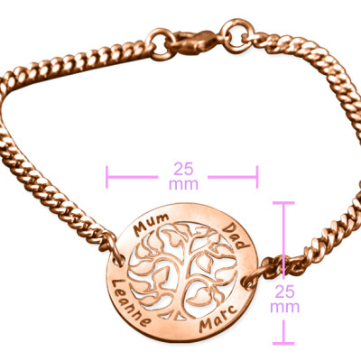 Personalised My Tree Bracelet - 18ct Rose Gold Plated - The Name Jewellery™