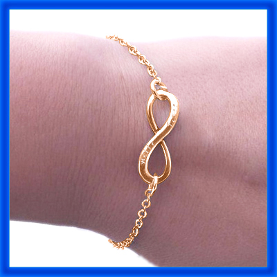 Personalised Classic  Infinity Bracelet/Anklet - 18ct Rose Gold Plated - The Name Jewellery™