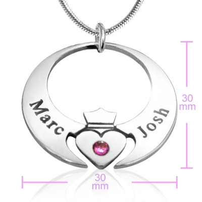 Personalised Queen of My Heart Necklace - Sterling Silver - The Name Jewellery™