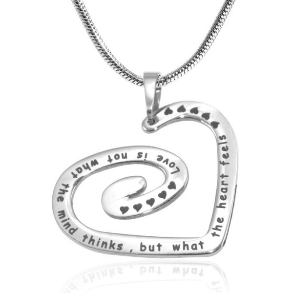 Personalised Swirls of My Heart Necklace - Sterling Silver - The Name Jewellery™
