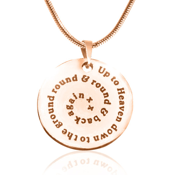 Personalised Swirls of Time Disc Necklace - 18ct Rose Gold Plated - The Name Jewellery™