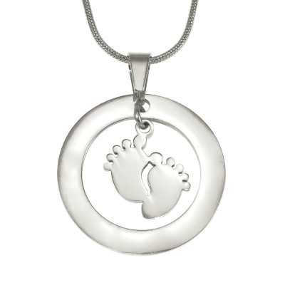 Personalised Cant Be Replaced Necklace - Single Feet 18mm - Sterling Silver - The Name Jewellery™