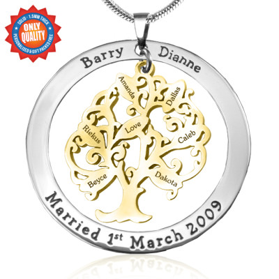Personalised Tree of My Life Washer 7 - Two Tone - Gold Tree - The Name Jewellery™