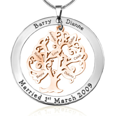 Personalised Tree of My Life Washer 7 - Two Tone - Rose Gold Tree - The Name Jewellery™