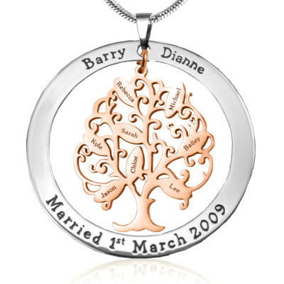Personalised Tree of My Life Washer 8 - Two Tone - Rose Gold Tree - The Name Jewellery™