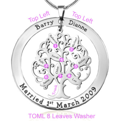 Personalised Tree of My Life Washer 8 - Sterling Silver - The Name Jewellery™