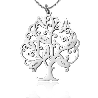 Personalised Tree of My Life Necklace 8 - Sterling Silver - The Name Jewellery™