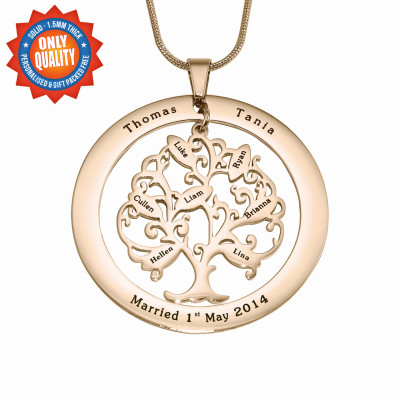 Personalised Tree of My Life Washer 8 - 18ct Rose Gold Plated - The Name Jewellery™