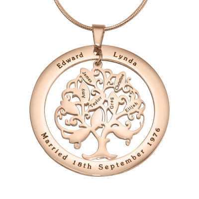 Personalised Tree of My Life Washer 10 - 18ct Rose Gold Plated - The Name Jewellery™