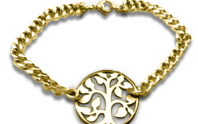 Your Story, Our Craft: The Personalised Gold Plated Tree Bracelet