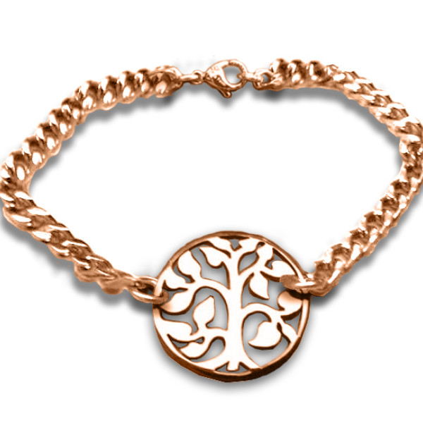 Personalised Tree Bracelet/Anklet - 18ct Rose Gold Plated - The Name Jewellery™