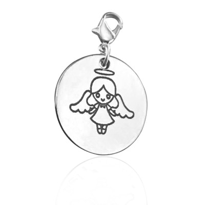 Personalised Angel Charm Silver - The Name Jewellery™