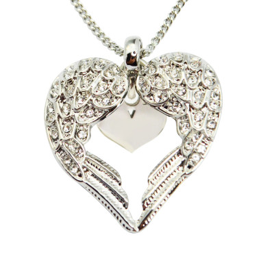 Personalised Angels Heart Necklace with Heart Insert - The Name Jewellery™