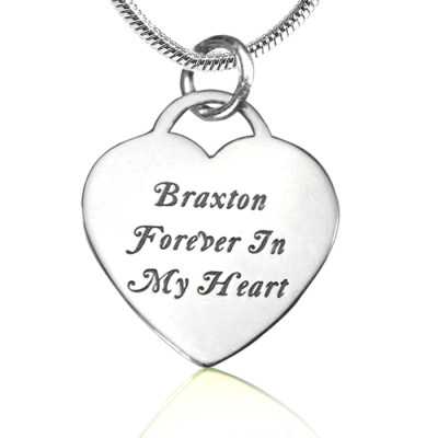 Personalised Forever in My Heart Necklace - Sterling Silver - The Name Jewellery™