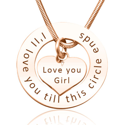 Personalised Circle My Heart Necklace - 18ct Rose Gold Plated - The Name Jewellery™
