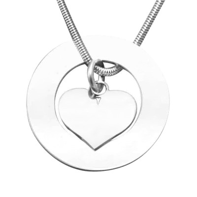 Personalised Circle My Heart Necklace - Sterling Silver - The Name Jewellery™