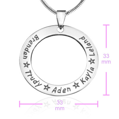 Personalised Circle of Trust Necklace - Sterling Silver - The Name Jewellery™