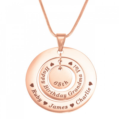 Personalised Circles of Love Necklace - 18ct Rose Gold Plated - The Name Jewellery™