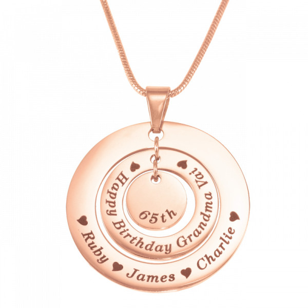 Personalised Circles of Love Necklace - 18ct Rose Gold Plated - The Name Jewellery™