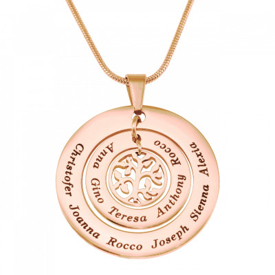 Personalised Circles of Love Necklace Tree - 18ct Rose Gold Plated - The Name Jewellery™