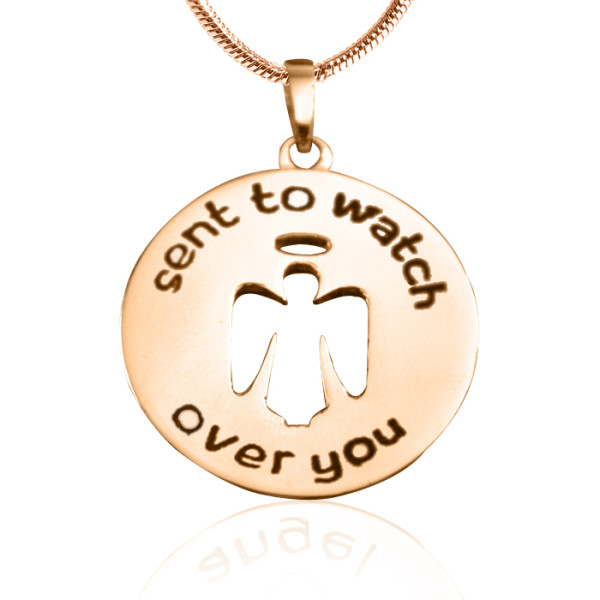 Personalised Guardian Angel Necklace 2 - 18ct Rose Gold Plated - The Name Jewellery™