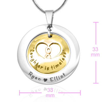 Personalised Infinity Dome Necklace - Two Tone - Gold Dome  Silver - The Name Jewellery™