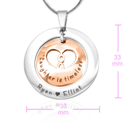 Personalised Infinity Dome Necklace - Two Tone - Rose Gold Dome  Silver - The Name Jewellery™