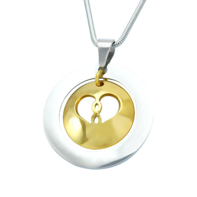 Personalised Infinity Dome Necklace - Two Tone - Gold Dome  Silver - The Name Jewellery™