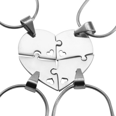 Personalised Quad Heart Puzzle - Four Personalised Necklaces - The Name Jewellery™