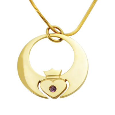 Personalised Queen of My Heart Necklace - 18ct Gold Plated - The Name Jewellery™